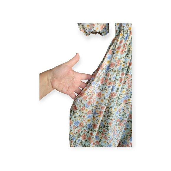 Romantic Pastel Floral Puff Sleeve Mini Dress by Mable - Picture 9 of 12